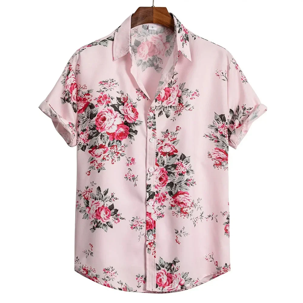 Summer Hawaiian Beach Men's Shirt 3D Printing Casual Clothing Oversized Short Sleeve Shirts for Men Street Fashion Tops