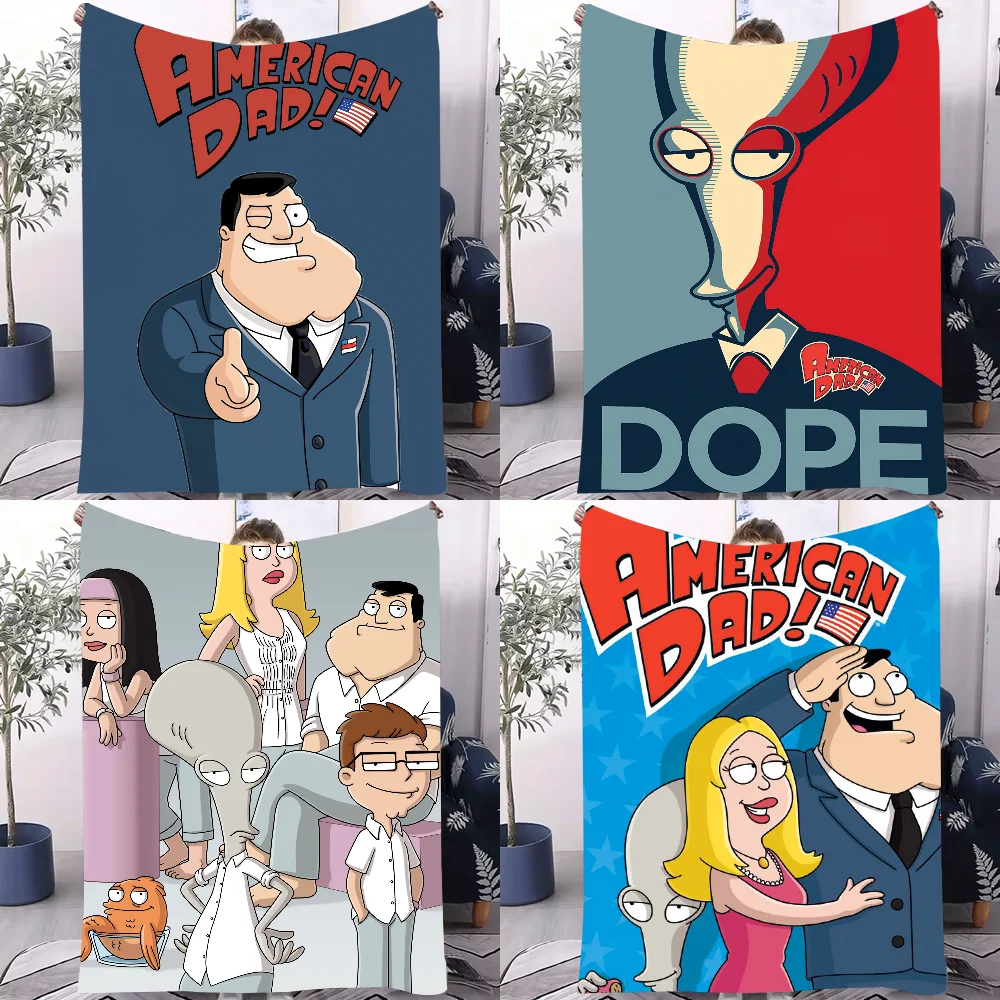 

Cartoon A-American D-Dad Sence Comedy Blanket Design Lightweight Throw Blanket For Dorms, Naps, Living Room, Office,Sofa