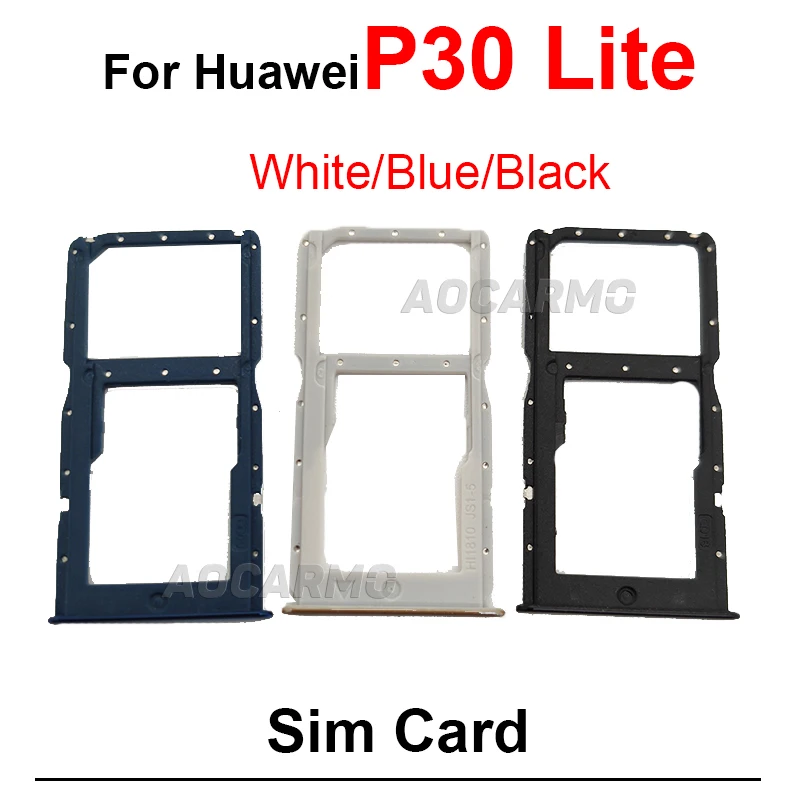 1Pcs For Huawei P30 Lite P30Lite SIM Card Tray Slot Holder Replacement Parts Blue Black