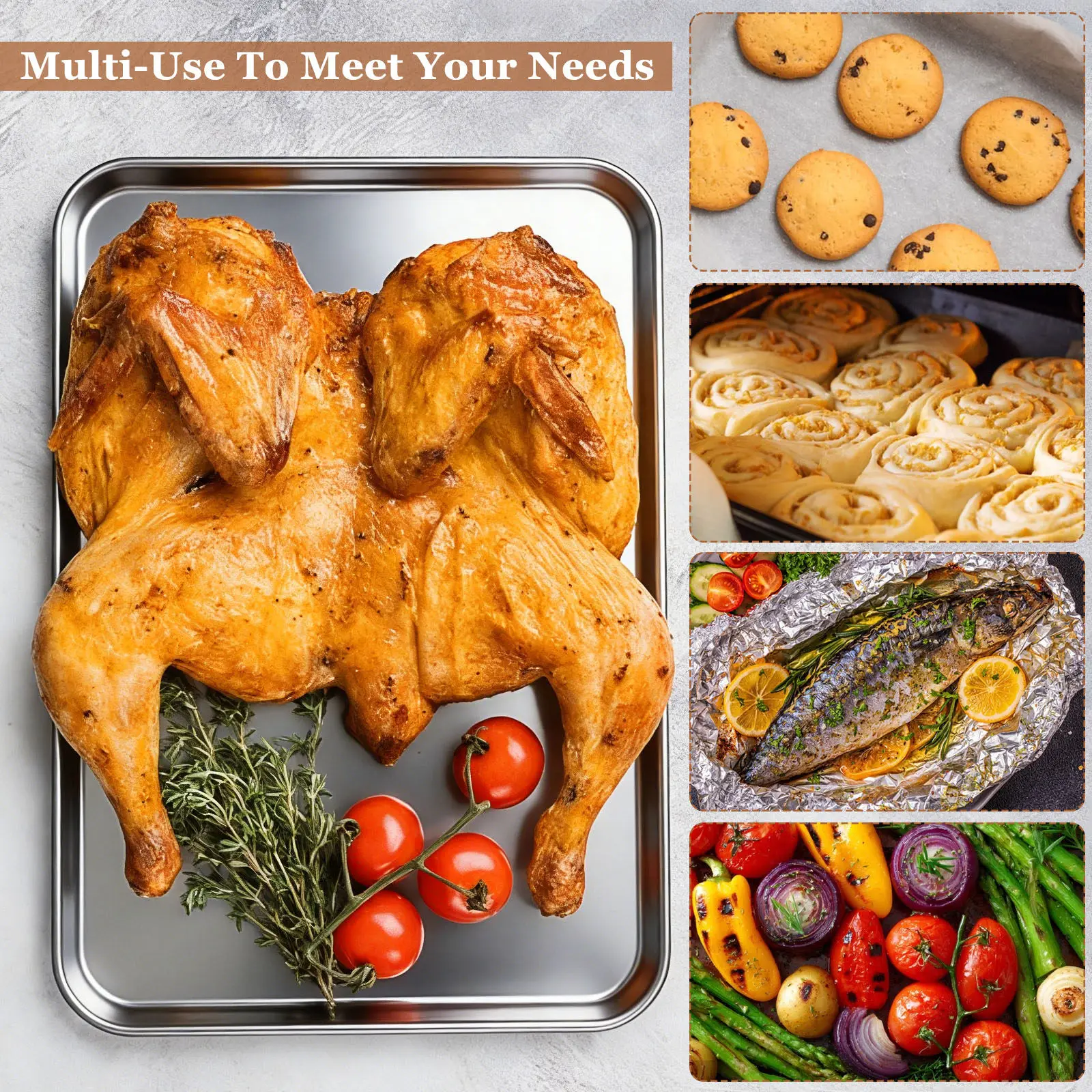 

Stainless Steel Rectangular Cuisine Plate Premium Quality Polished Surface for Home Restaurant Use Bbq Picnic Camping Food