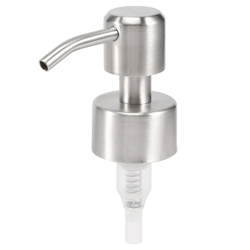 5Pcs Stainless Steel Soap Pump Replacement 28 Teeth Metal Bottle Nozzles Lotion Dispenser Head