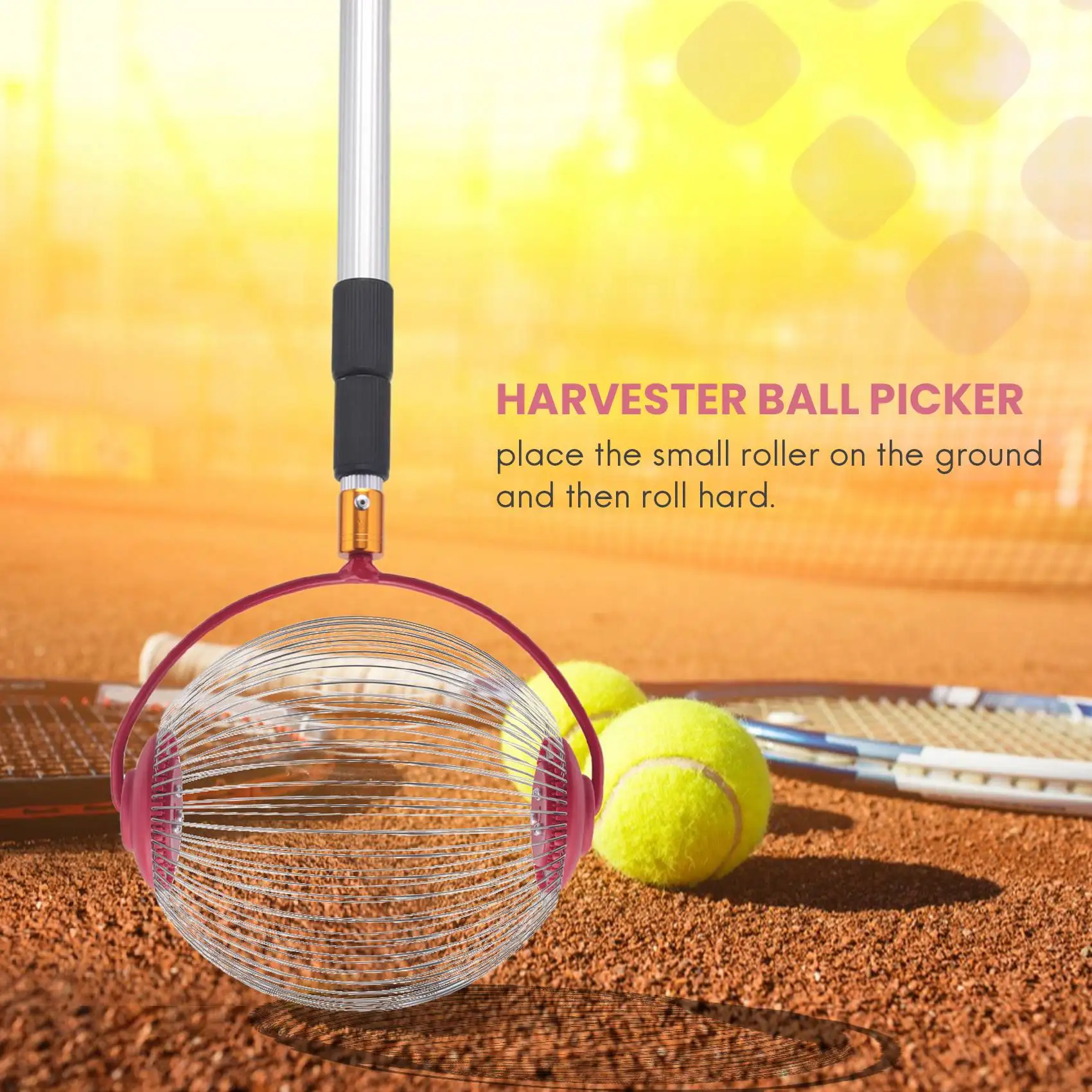 Rolling Nut Harvester Ball Picker Stainless Steel Adjustable Nut Gatherer Adjustable Collect Walnuts Pecans Crab Apples