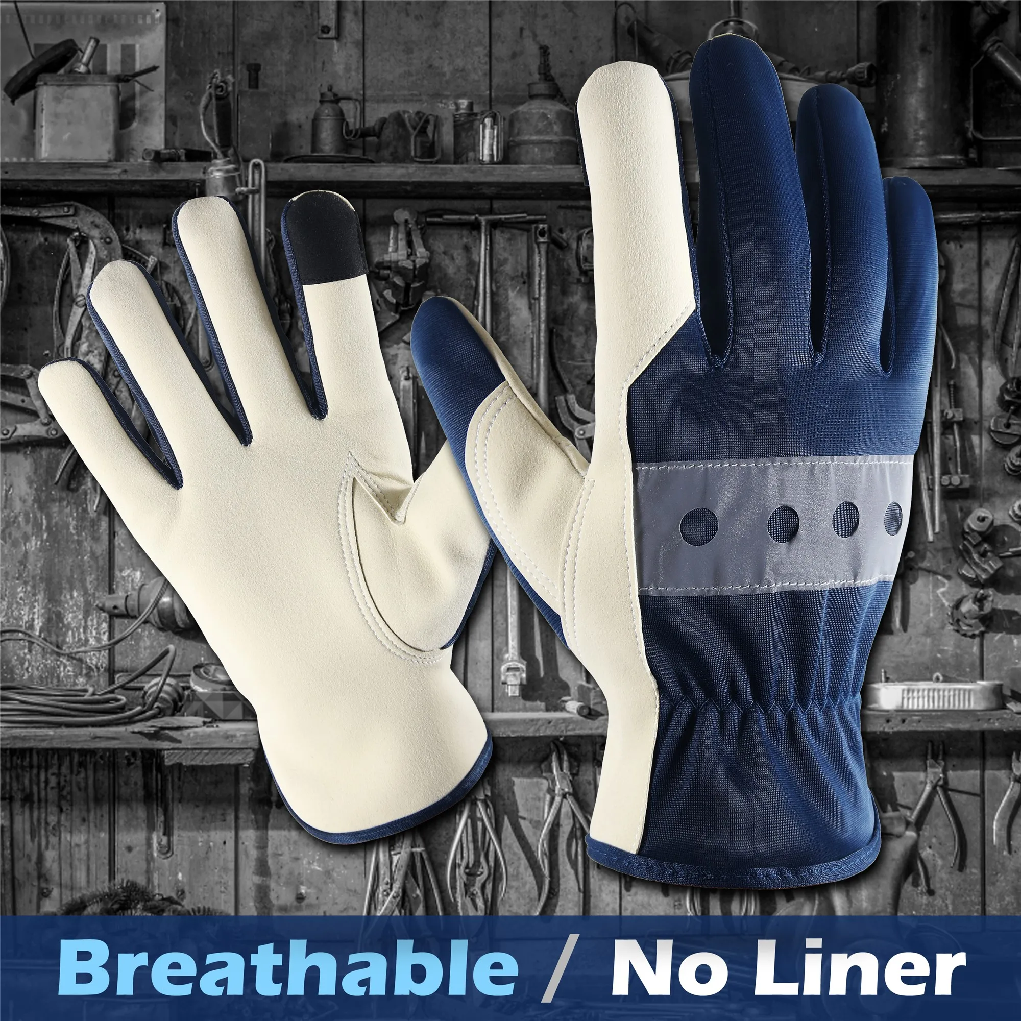 Work gloves.garden gloves .All-Round safety gloves. synthetic palm with reinforced padding on thumb crotch, offering protection