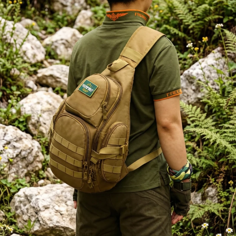 Triangular Large Shoulder Bag, Outdoor Crossbody Chest Pack, Cycling Travel Backpack, Fits Laptop, Scratch-Resistant Durable