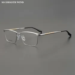 Japanese Handmade Ultralight Pure Titanium Glasses Frame Men Business Square Eyeglasses Women Spectacles Eyewear Gafas Designer
