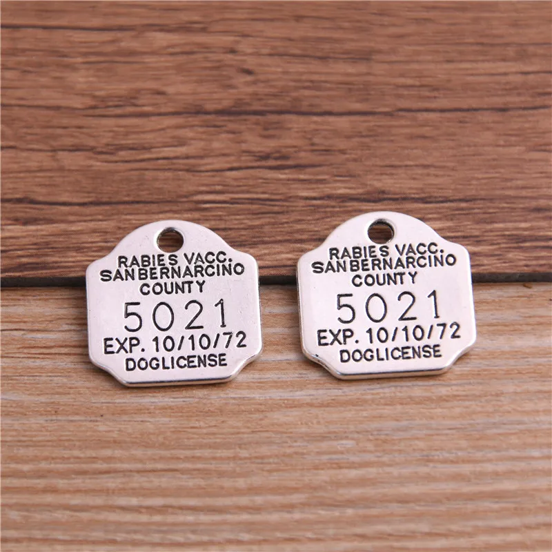 10PCS 20*21mm Fashion Vintage Metal Zinc Alloy Pentagram Charms Letter \