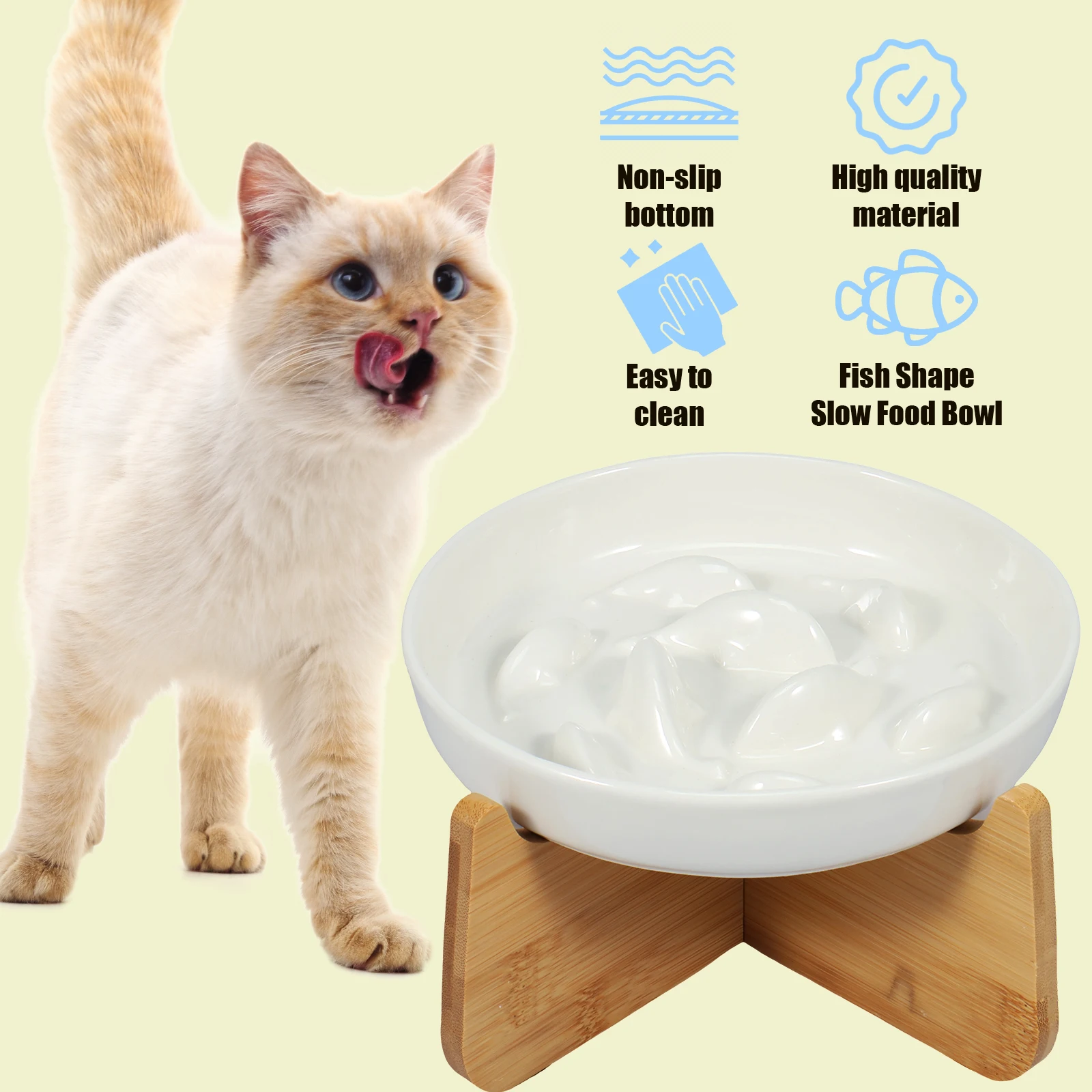 Slow Feeder Elevated Food Bowl Raised Cat Slow Feeder Bowl for Dog and Cat Anti Vomiting Raised Pet Bowl for Dry and Wet Food