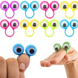 10pcs Eye Finger Puppets Plastic Rings with Wiggle Eyes Kids Toys Baby Party Favors Practical Jokes Games Funny Children Gifts