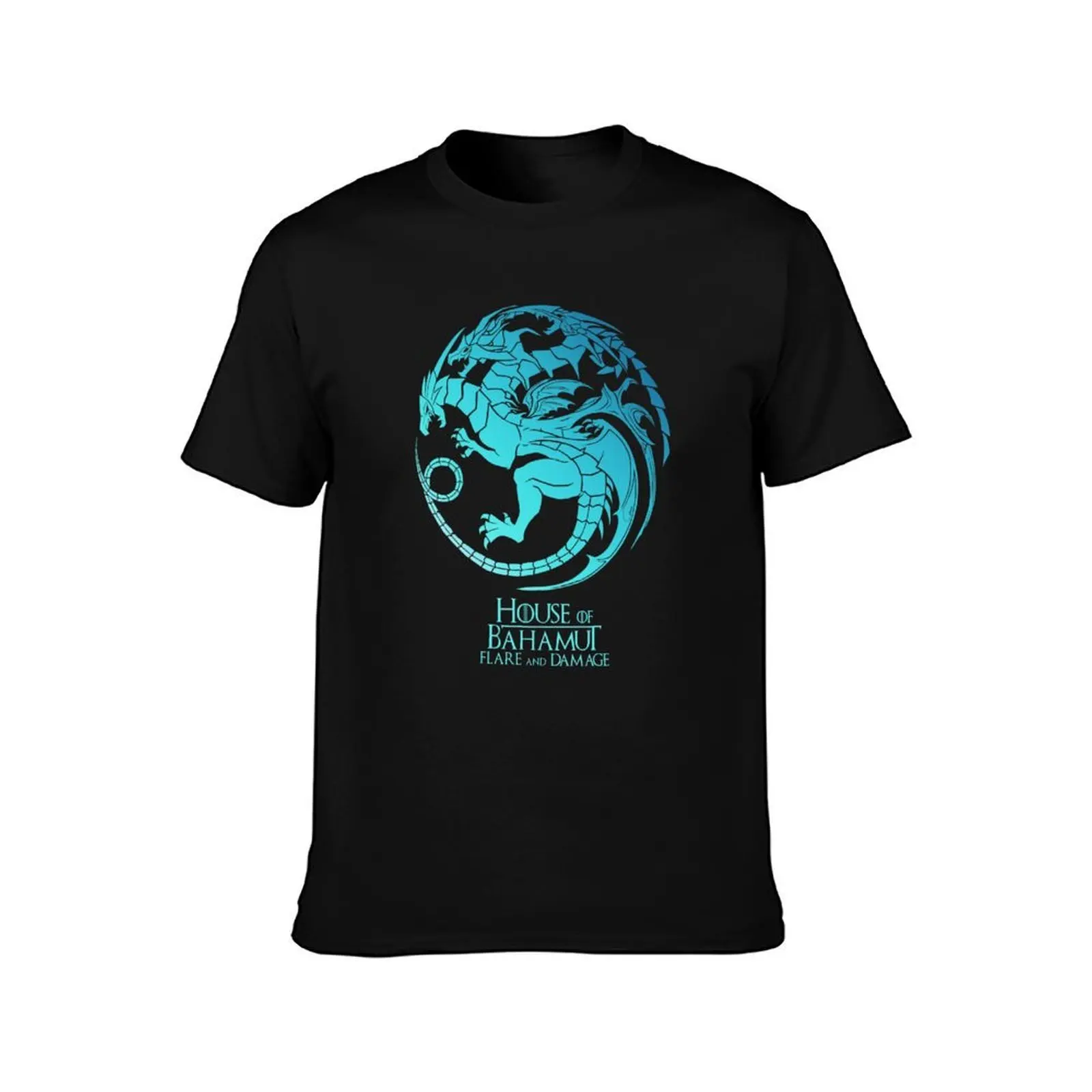 House of Bahamut. Flare and Damage (grey turquoise). T-Shirt Minimal Art Print T-Shirt