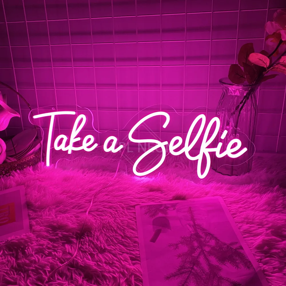 

Take A Selfie Neon Sign светодиодный Lights, эстетическое украшение для комнаты, спальни, настенное искусство, атмосфера, неоновые светильник Cafe, ночники