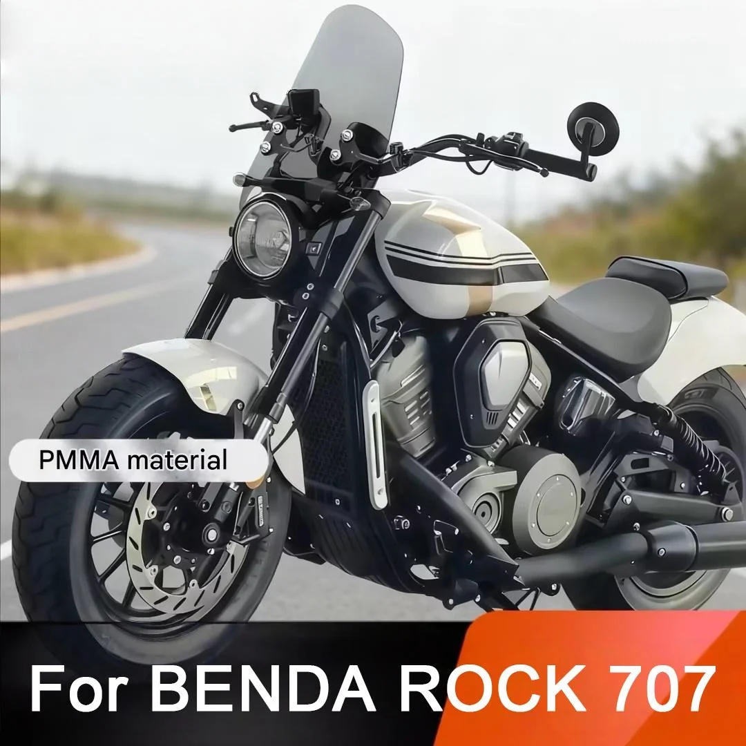 For BENDA ROCK 707 modified smoky gray and transparent color windshield for 707rock rock707 stand accessories