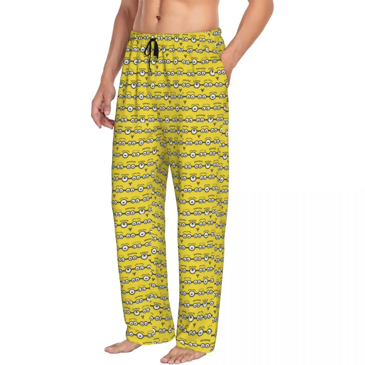 Pantalon de pyjama personnalisé M-Minions pour hommes, vêtements de nuit classiques Kawaii, bas de sommeil lounge commandés avec poches