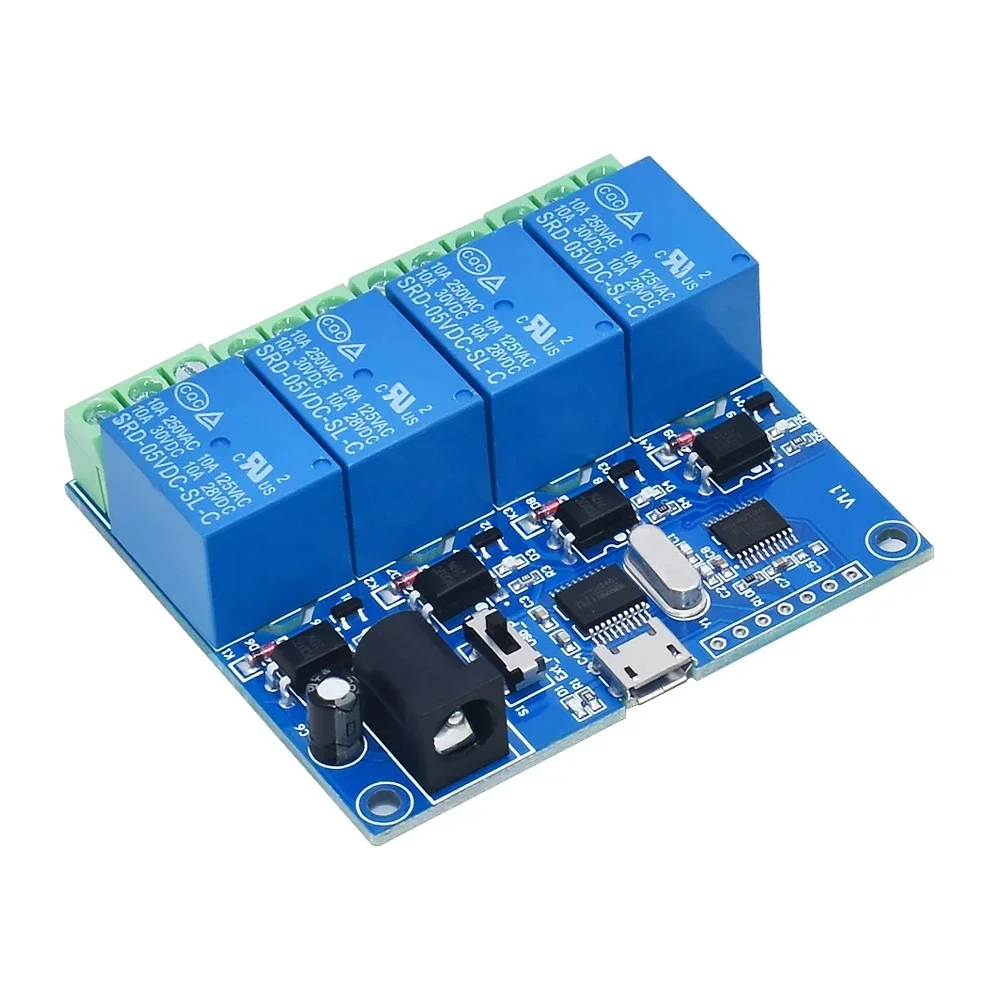 USB Relay Module CH340 USB Intelligent Control Switch 10A 250VAC 30VDC Over-Currentelay LCUS-1/LCUS-2 /LCUS-4/LCUS-8 Smart Home