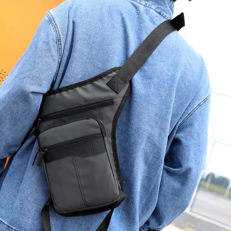 Men Nylon Motorcycle Hip Belt Waist Fanny Pack Riding Travel Shoulder Messenger Crossbody Bags Thigh Drop Leg Bag