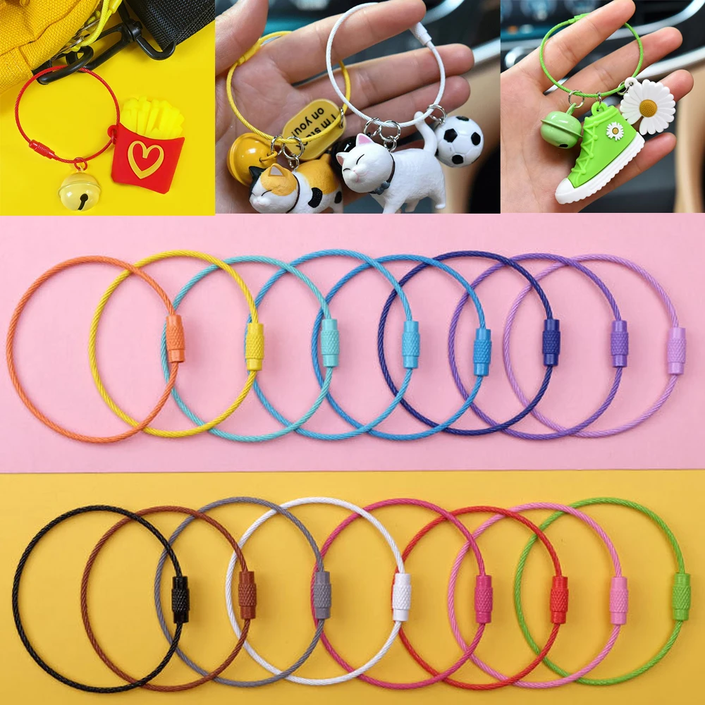 5/10pcs Screw DIY Color Painting Key Ring Metal Material Key Chain Buckle Wire Ring