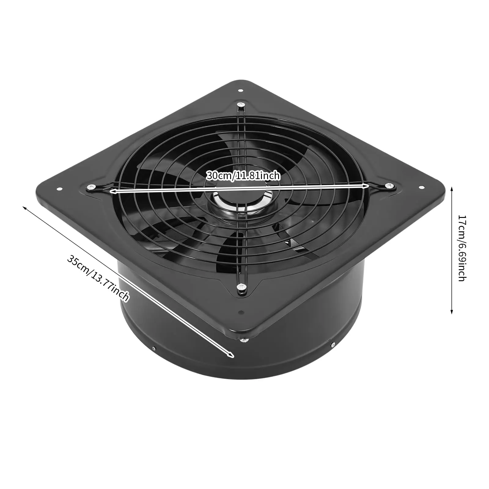 [Kerstmis] Dnysysj 12 inch hoge luchtstroom afzuigventilator, 125 W 1177 cfm 2800 tpm geluidsvrije, explosieveilige ventilatie-afzuigventilator