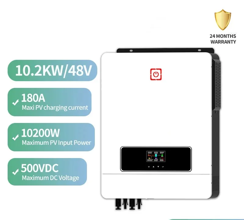 Home Solar Power System Inverters PV MPPT Charge Controller Inverters Pure Sine Wave Hybrid off-grid Solar Inverter 10.2KW