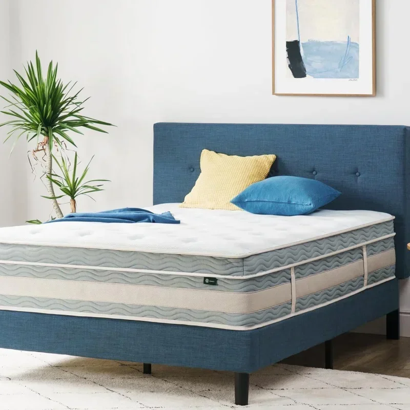 

14 Inch Cooling Comfort Support Hybrid Mattress [New Version], Queen, Fiberglass Free, Medium Plush, Cooling Motion Isolation,