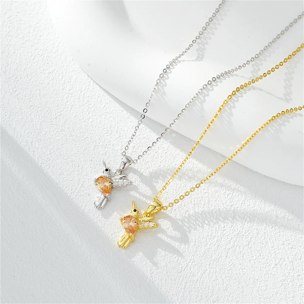 

Корейское колье S925 — роскошный кулон с цирконом, нишевый стильный женский воротник высокого класса