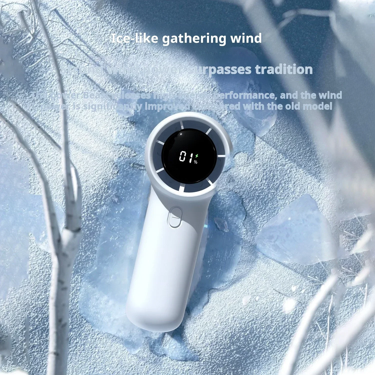 Mini Fan Portable Ventilator Handheld Camping Fans 3000mAh USB Rechargeable Electric Fan 100 Wind Speeds Bladeless Air Cooler