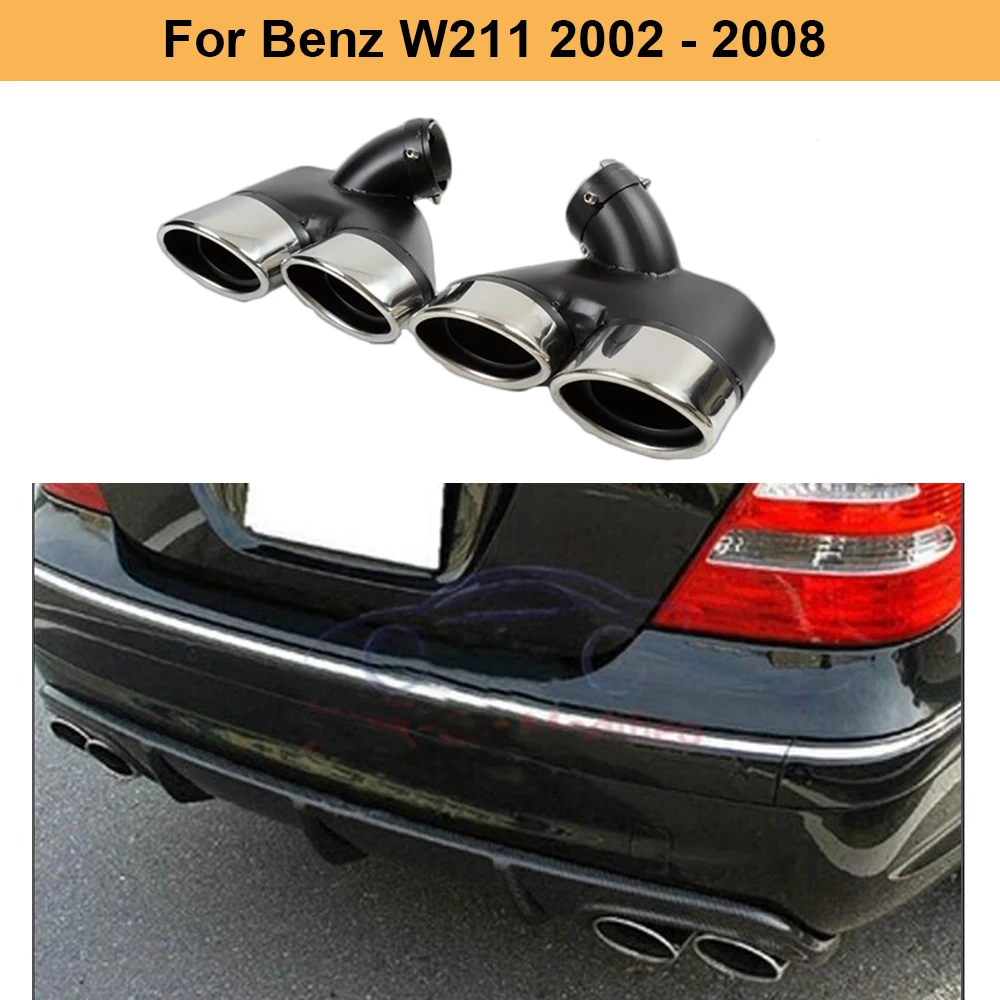 New Brand Exhaust Tips Back Muffler Ends Fit For Benz W211 2002-2008 Stainlee Steel