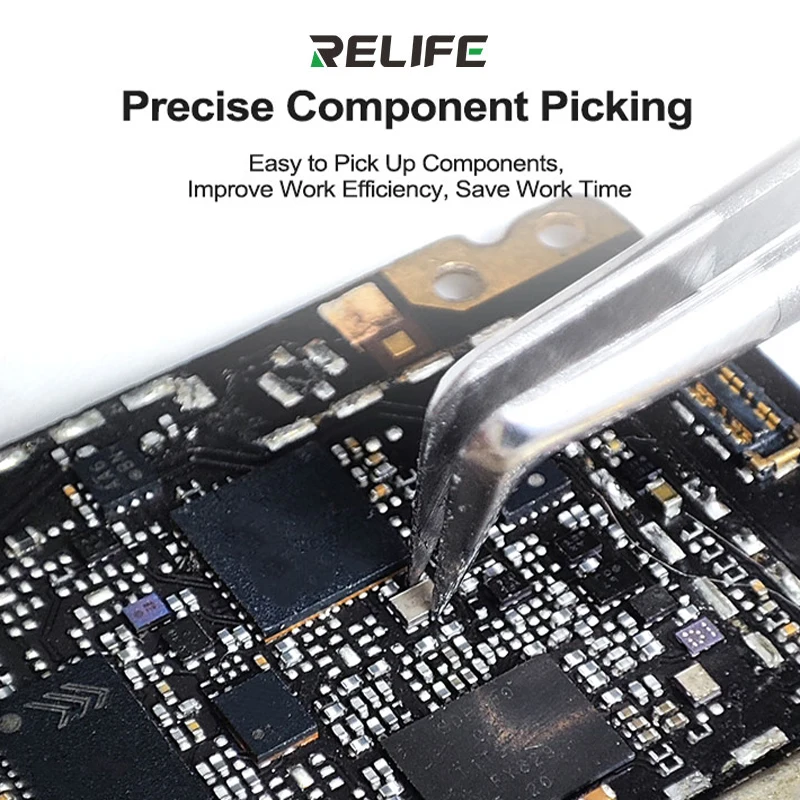 RELIFE ST-17A الدقة الملقط آيفون سامسونج الهاتف PC PCB IC رقاقة إصلاح تينيينغ تحديد المواقع أدوات منحني نصائح الملقط