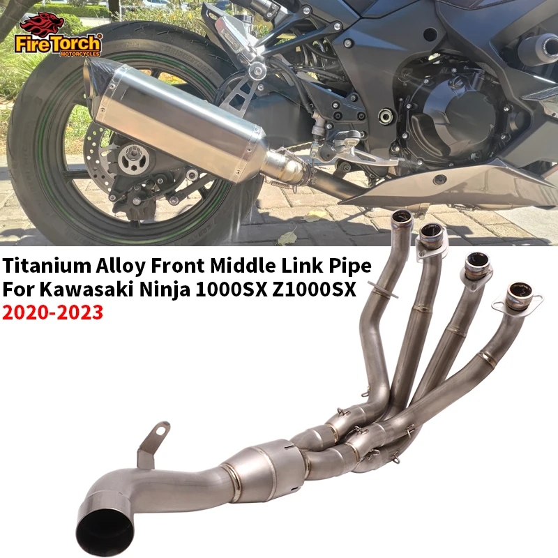 Slip-On For KAWASAKI Z1000SX Ninja1000SX Z1000 SX 2020-2023 Motorcycle Titanium Alloy Exhaust Escape Moto Front Middle Link Pipe