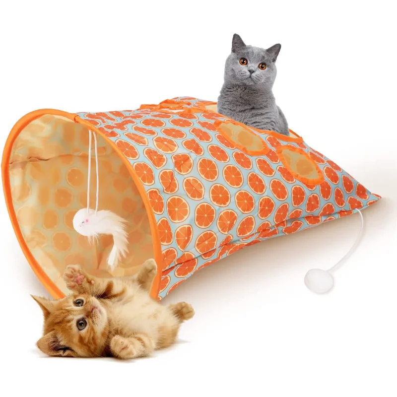 cat tunnel Toy Foldable Teasing Cat Toy Cat Tunnel Cat Ring Paper Toys Fun Pet Cat Supplies Cat Toys Interactive Cat Tunnel