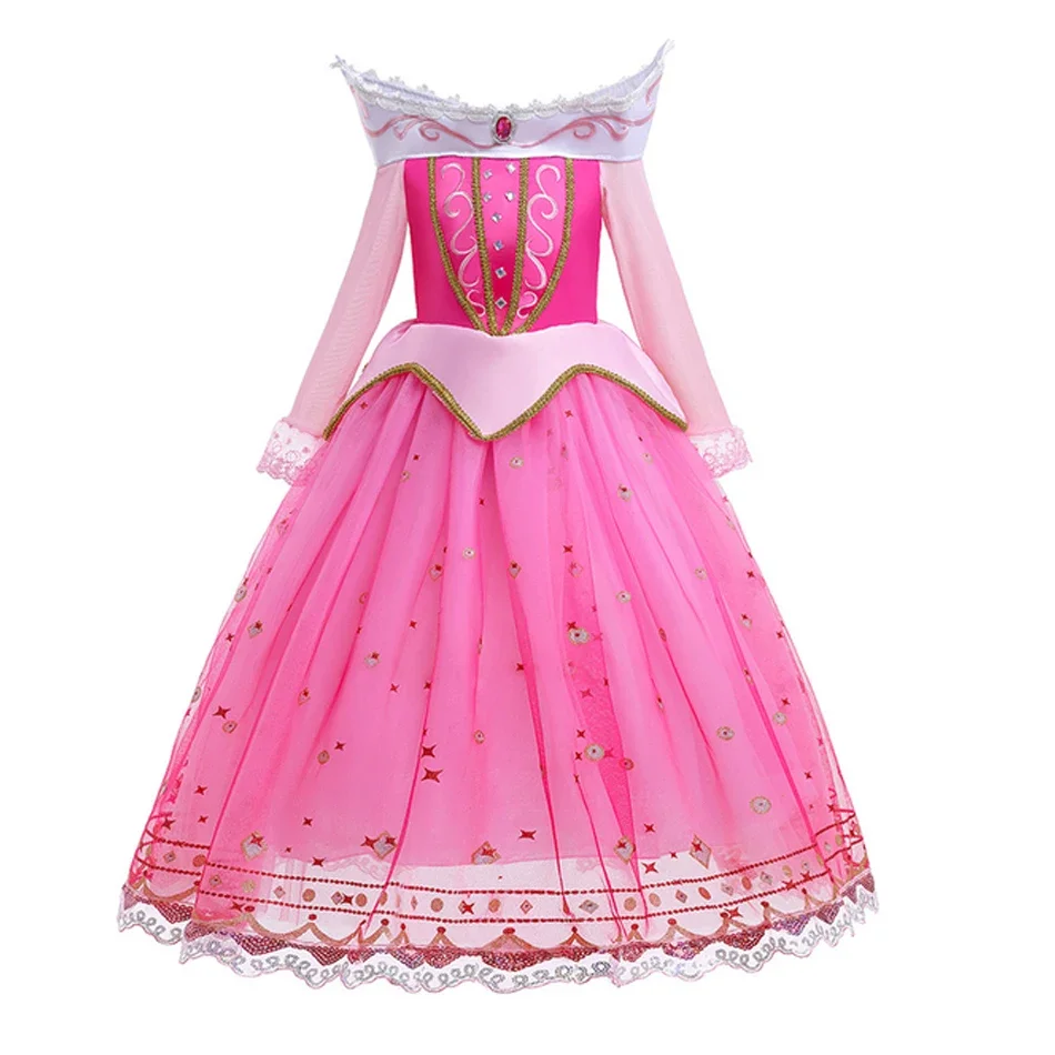 Sleeping Beauty Carnival Dress up Girls Aurora Cosplay Halloween Apparel Pink Princess Toddler Christmas Ball Gown image 5