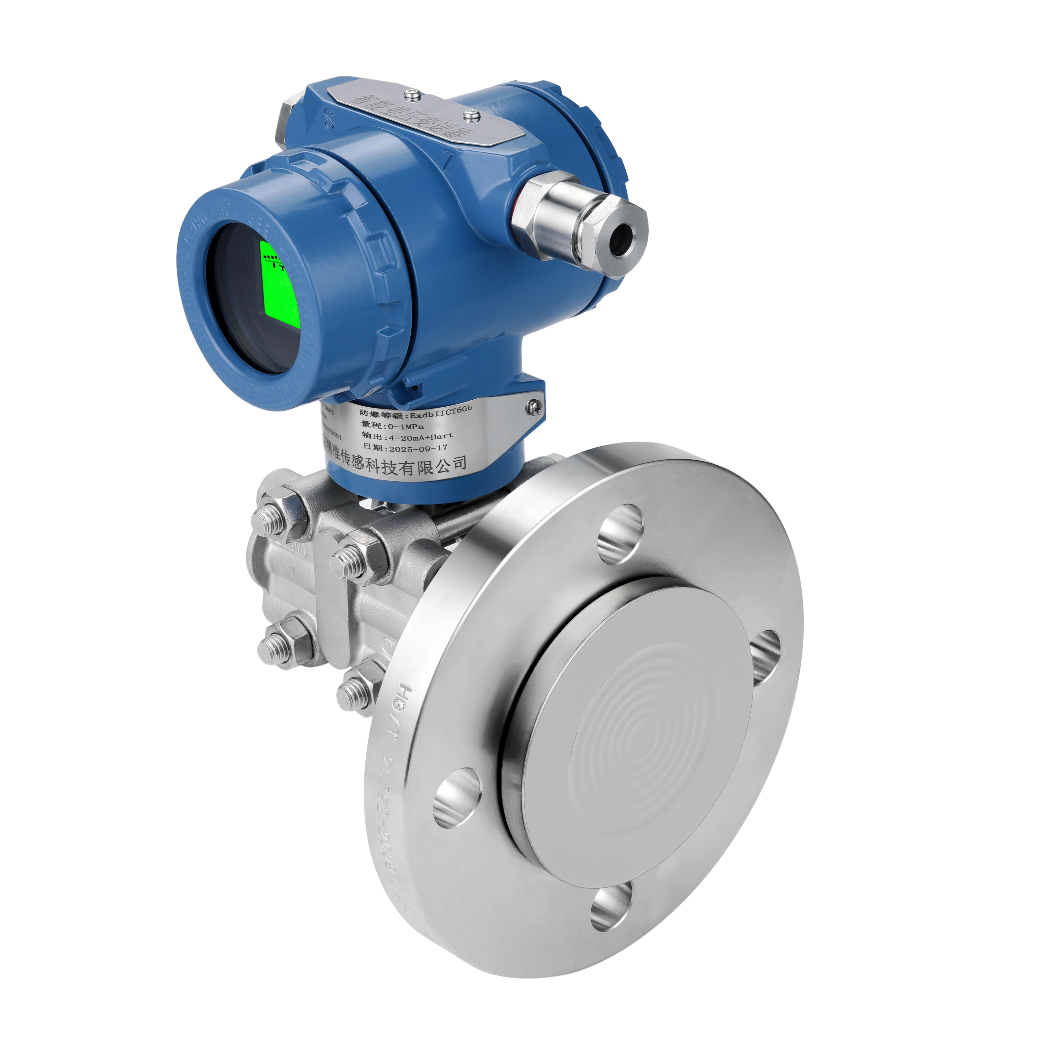 Sensor Single Flange Liquid Level Transmitter Differential Pressure Sensor, Monocrystalline Silicon Output 4-20mAside Flange