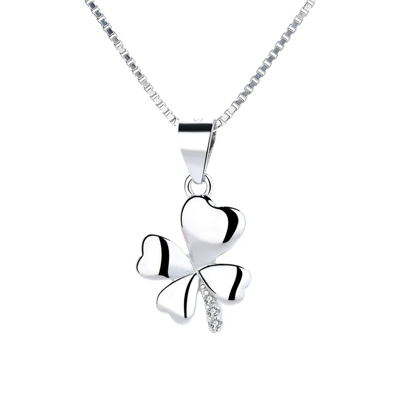 

S925 Silver Pendant Elegant Four-Leaf New Fashion Women's Necklace Factory Wholesale