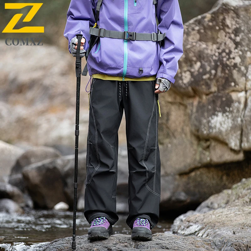 Men's Casual Pants Spring Waterproof Breathable Soft Shell Charge Straight Leg Pants Outdoor Work Camping and Hiking Men's Pants