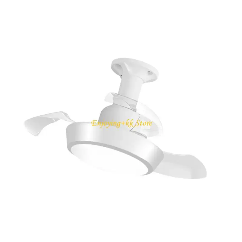 

Q1JB Small Retractable Ceiling Fan Light with Remote Control 3 Lighting Modes