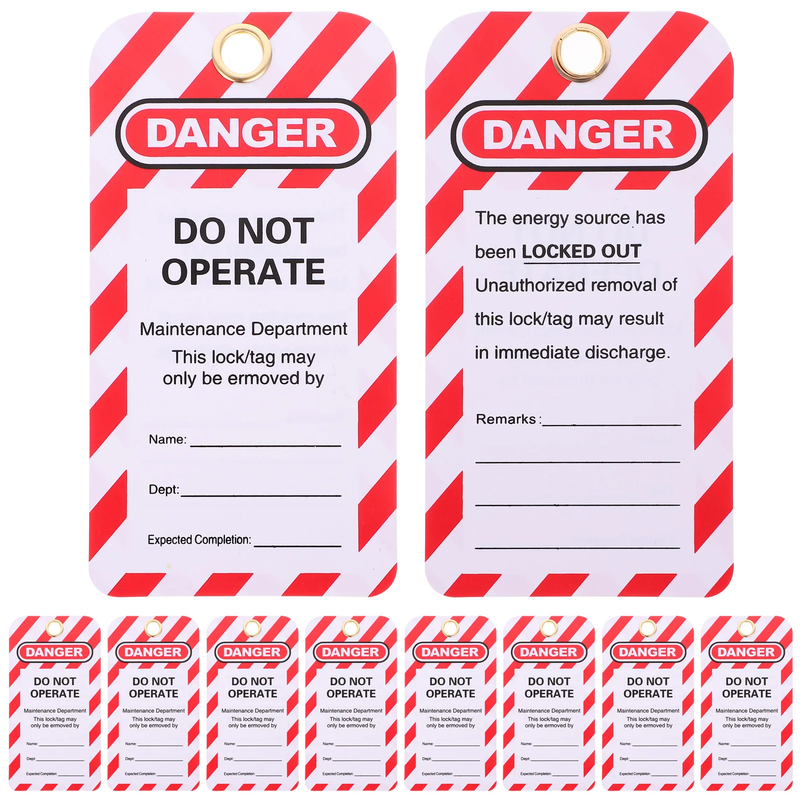 Lock List Lockout Tags Warning Hanging for Equipment Repair Safety Danger Do Not Operate Tagout