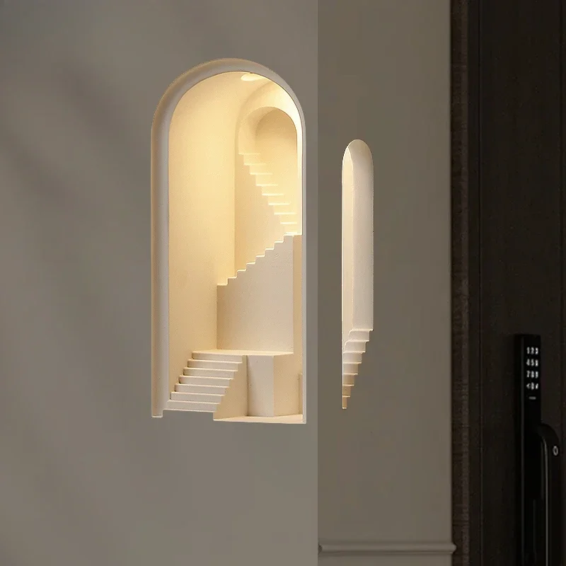 Gypsum wall light embedded corner corner sensor light embedded pre-embedded corridor atmosphere light staircase corner niche lig