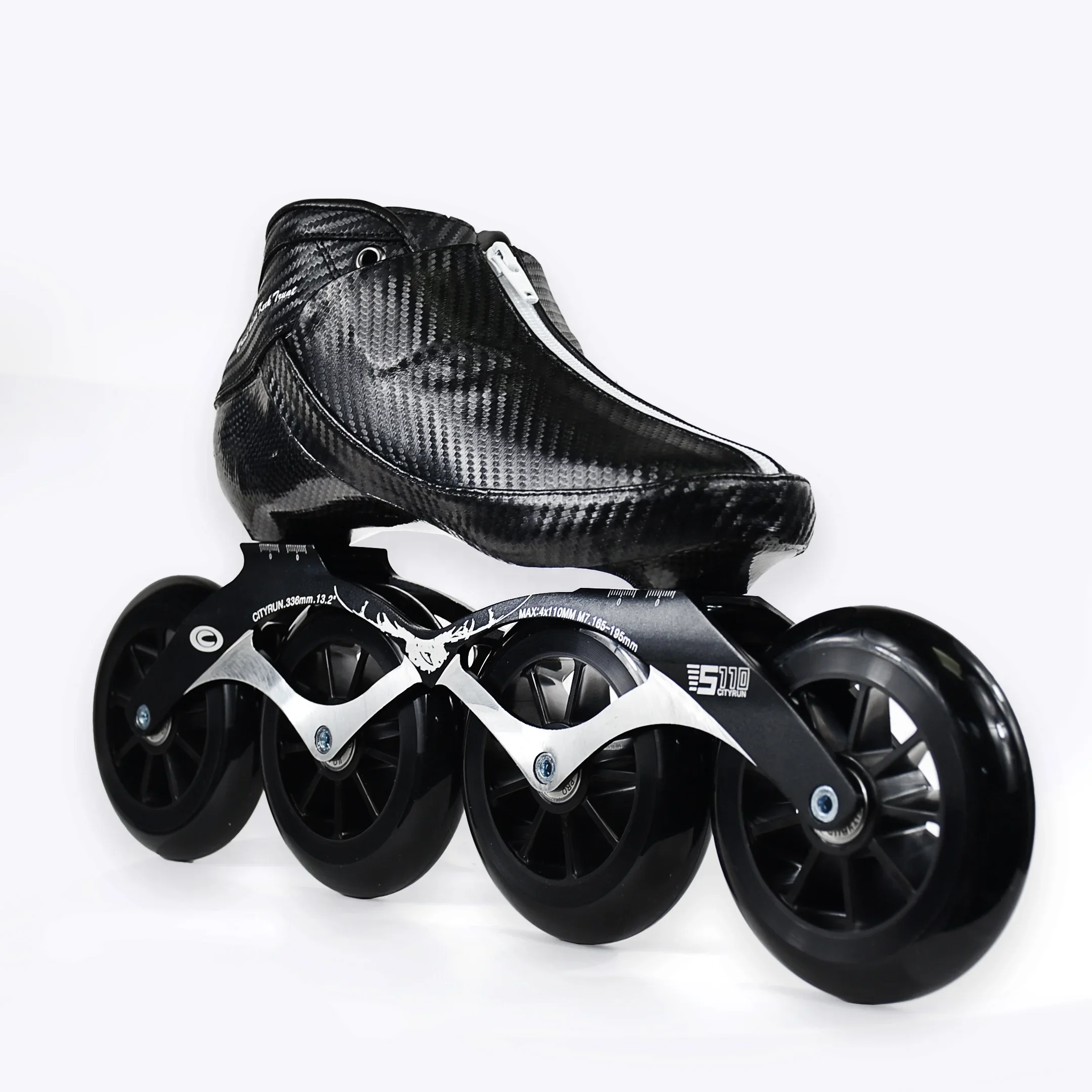 Professional Speed Inline Roller Skate for Adult Carbon Fiber 4 Wheel CNC Frame Racing Speed Skating Zip Shoes