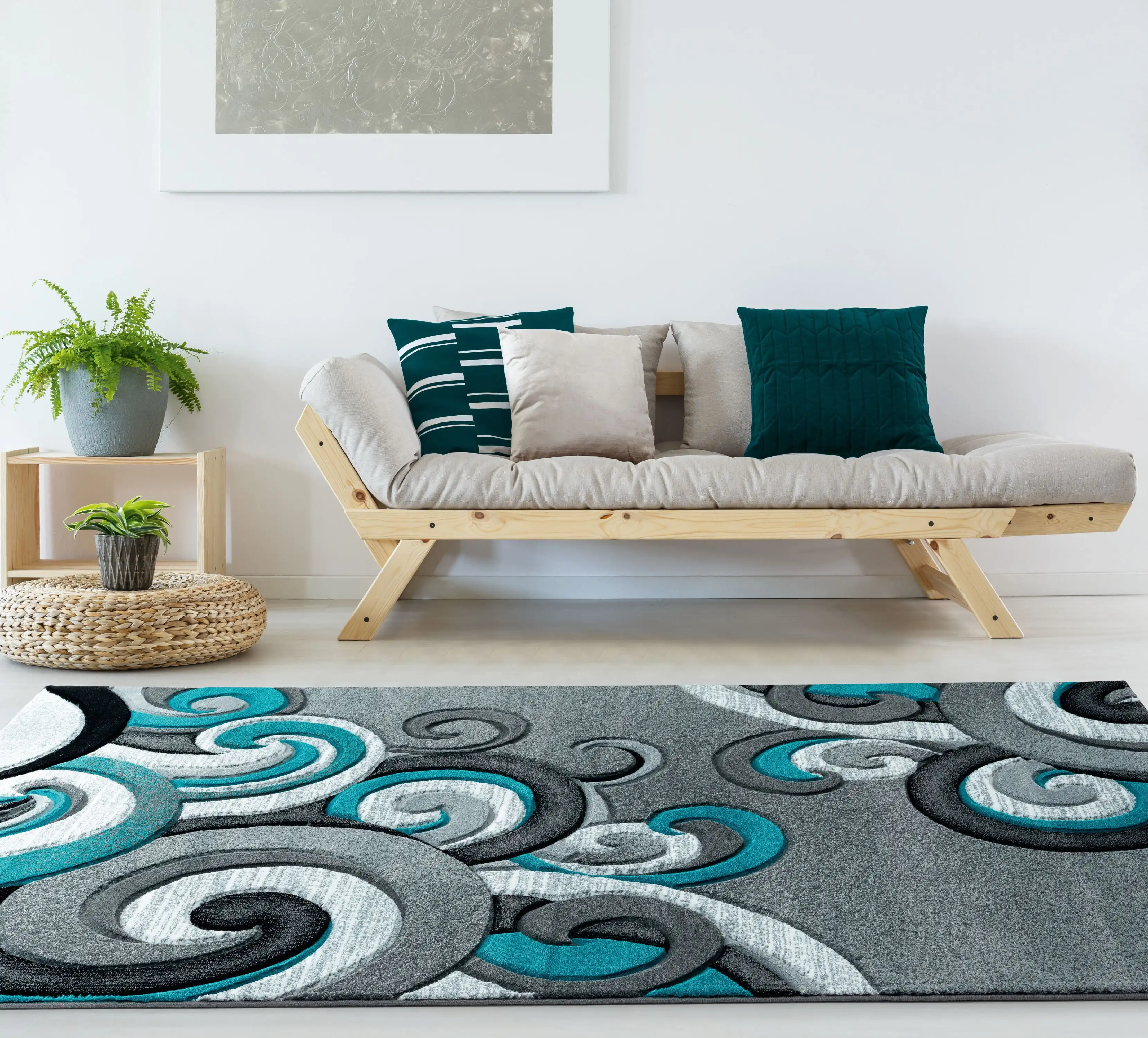 

United Weavers Drachma Dahlia Modern Paisley Accent Rug, Turquoise, 2'7 X 4'2