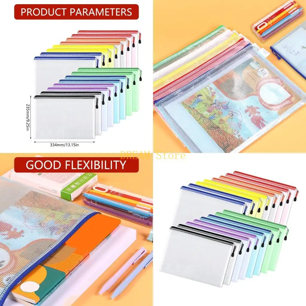 

16Pcs Zippered File Wallet 13x9.25Inch File Envelope Document Storage Pouches best sale