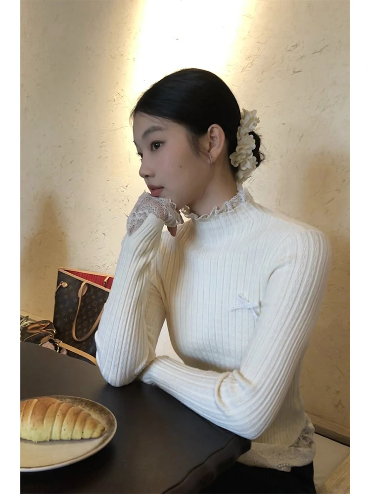 Женский трикотаж High Ne, осень 2023, новый дизайн Lazy Faion, верхний свитер, удобный крой, длинный цвет све