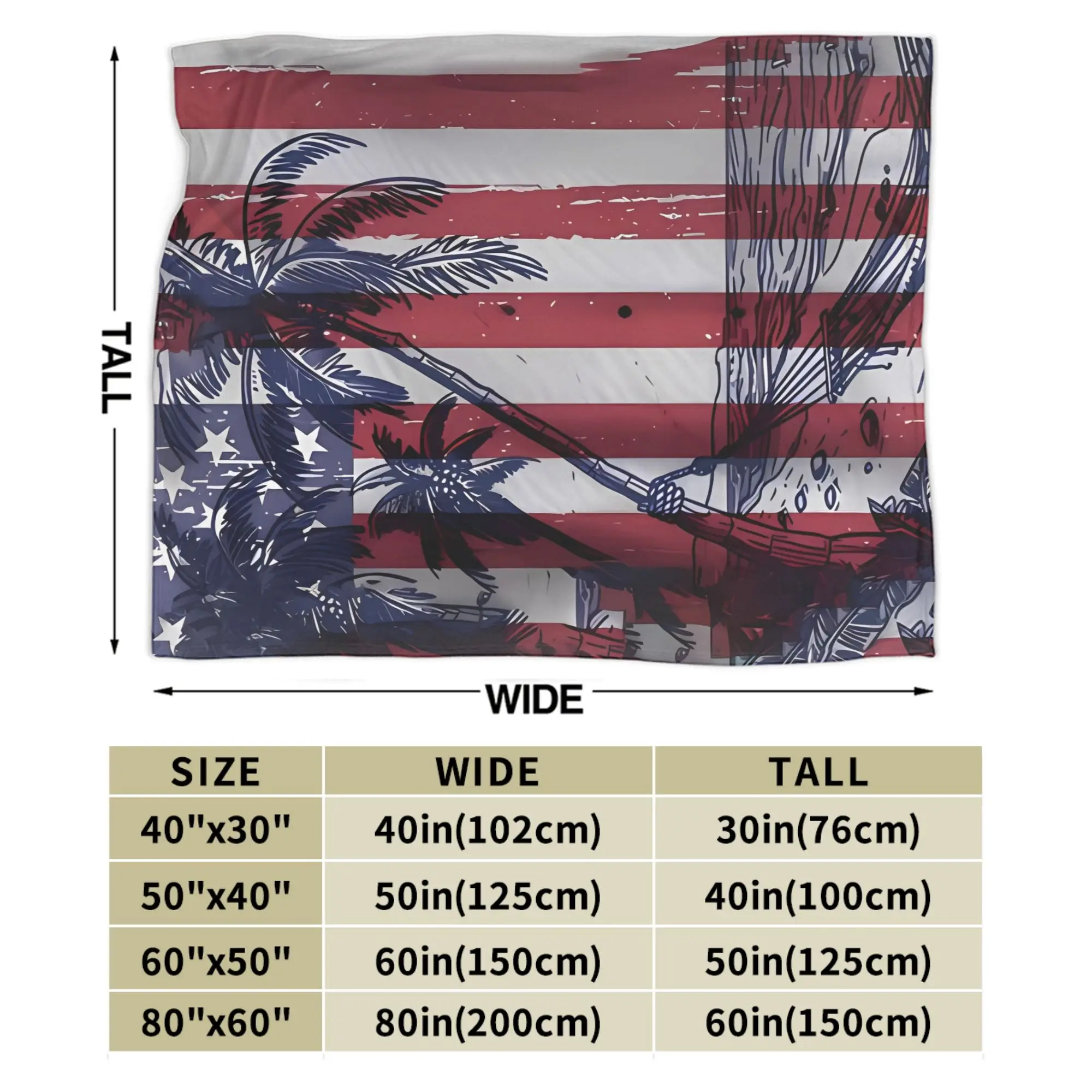 Super Warm Blanket Picnic 4th of July US Throw Blanket  Flannel Bedspread For Home Decor Aesthetic Sofa Bed Cover