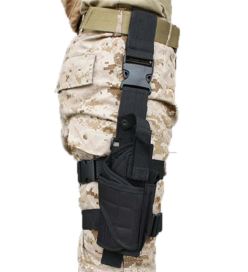 Funda de pierna ajustable para pistola GLOCK 17, revólver, airsoft, tipo Drop Right Leg Gun Holster