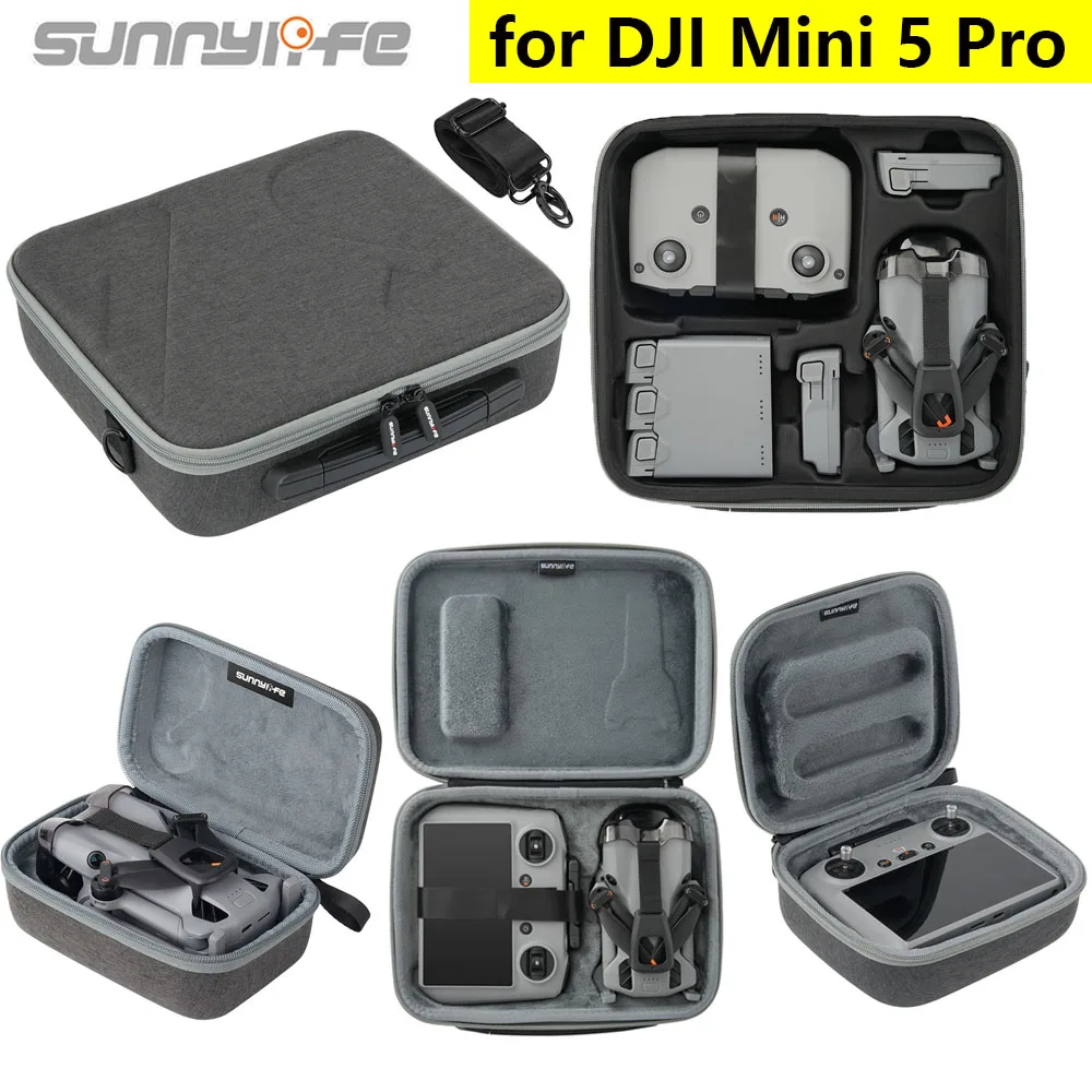 Sunnylife Storage Handbag for DJI Mini 5 Pro Portable Carrying Case Shoulder Bag for DJI RC 2/1 RC-N3/2/N1 Controller Travel Box