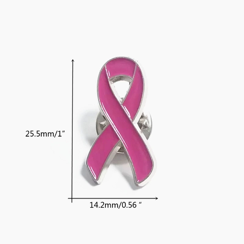 10Pcs/lot Breast Cancers Awareness Lapel Buttons Badge Pink Ribbon Designed Brooches Pin Women Jewelry Gift for Girls