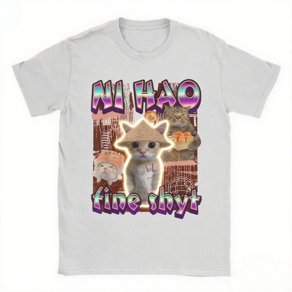 

Новая футболка, мужская и женская футболка с принтом, летняя одежда с забавным котом, хлопковая одежда, футболка высокого качества, уличная одежда