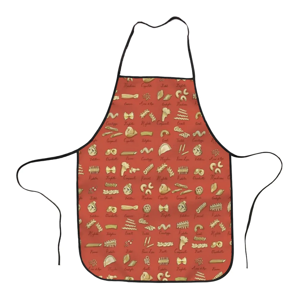 

Italian Pasta Shapes Kitchen Women Apron Household Cleaning Composite Pinafore Salon Home Cooking Baking