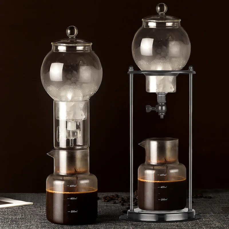 Ice Drip Coffee Pot Drip Filter Cold Extraction Coffee Pot Set Hand Rinsed Ice Brewing Coffee Utensils Glass Ice Drip Pot