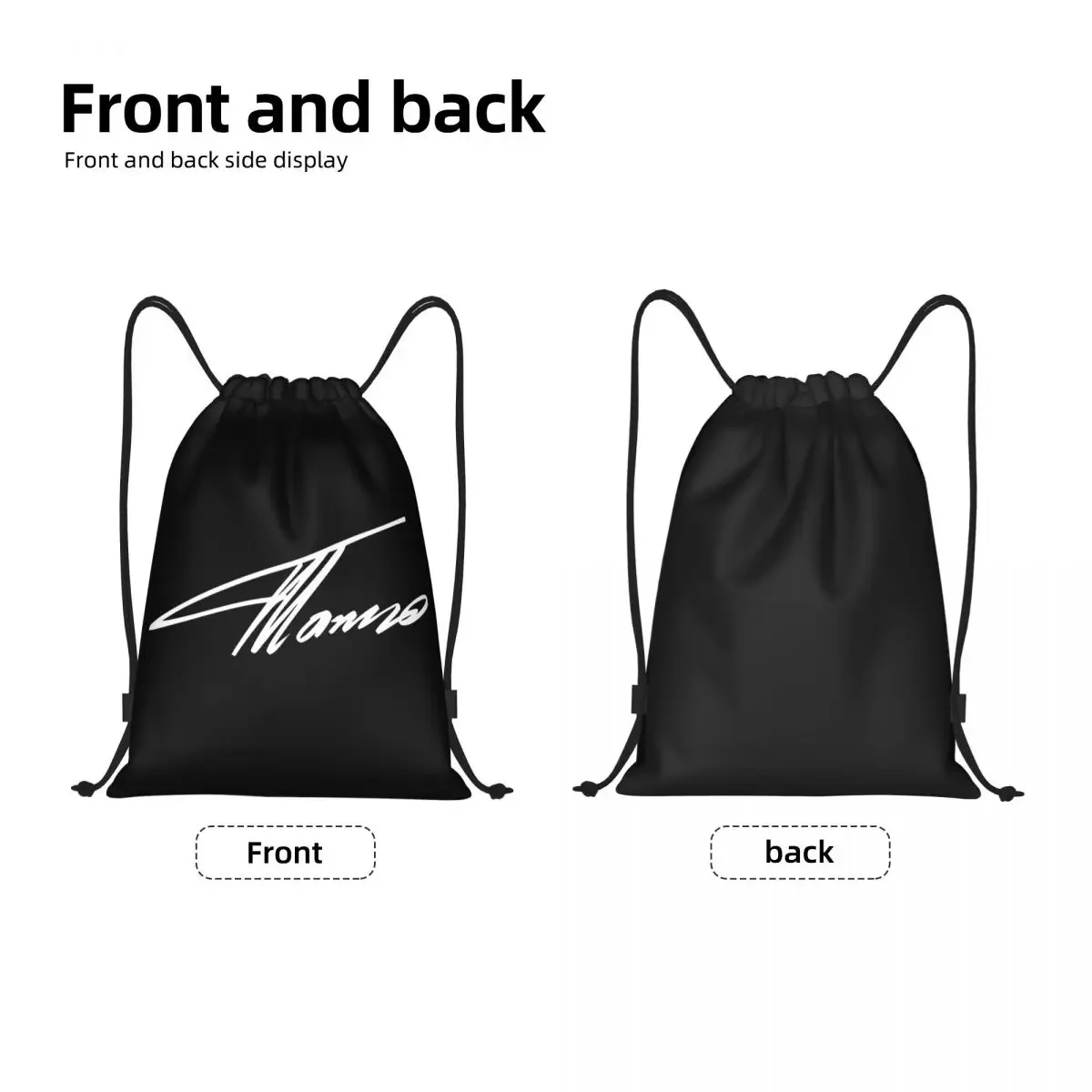 Custom White Alonso Sports Car Drawstring Backpack Bags  Lightweight Fernando Motorcycle Race Gym Sports Sackpack Sacks for Yoga