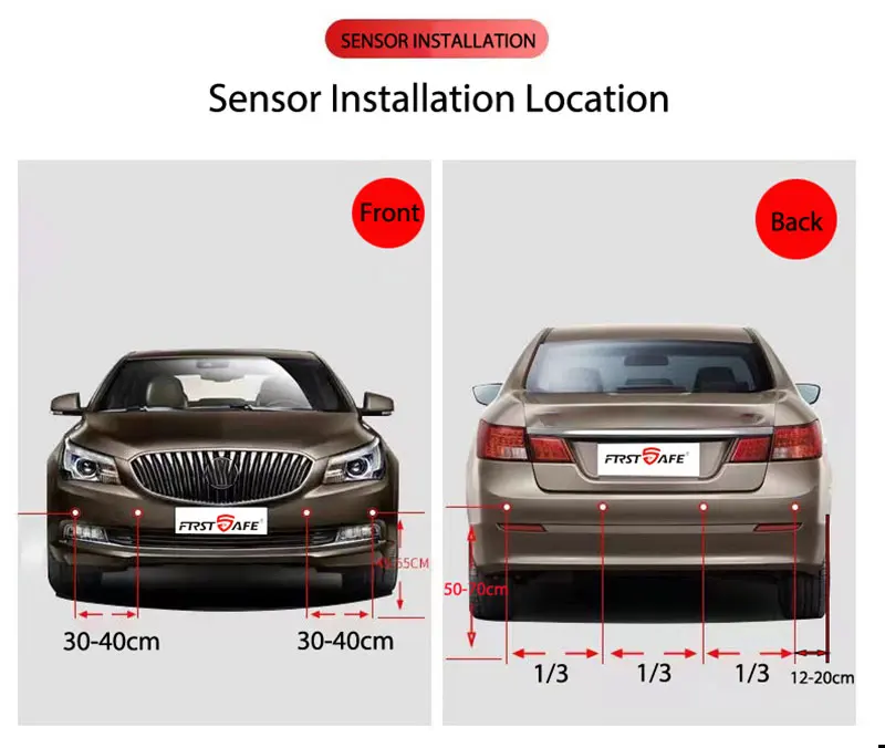 8-Sensor LED-Streifen Parkradar, 5 Sprachoptionen (EN/RU/ES/TR/Beep), 22mm Sensoren & 12-Farben-Display für Sicheres Rückwärtsfahren – Detail 9