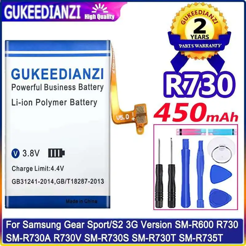 

650Mah Watch Battery For Samsung Gear Sport SM-R600 S2 3G R730 SM-R730A R730V SM-R730S SM-R730T SM-R735T EB-BR730ABE Safe