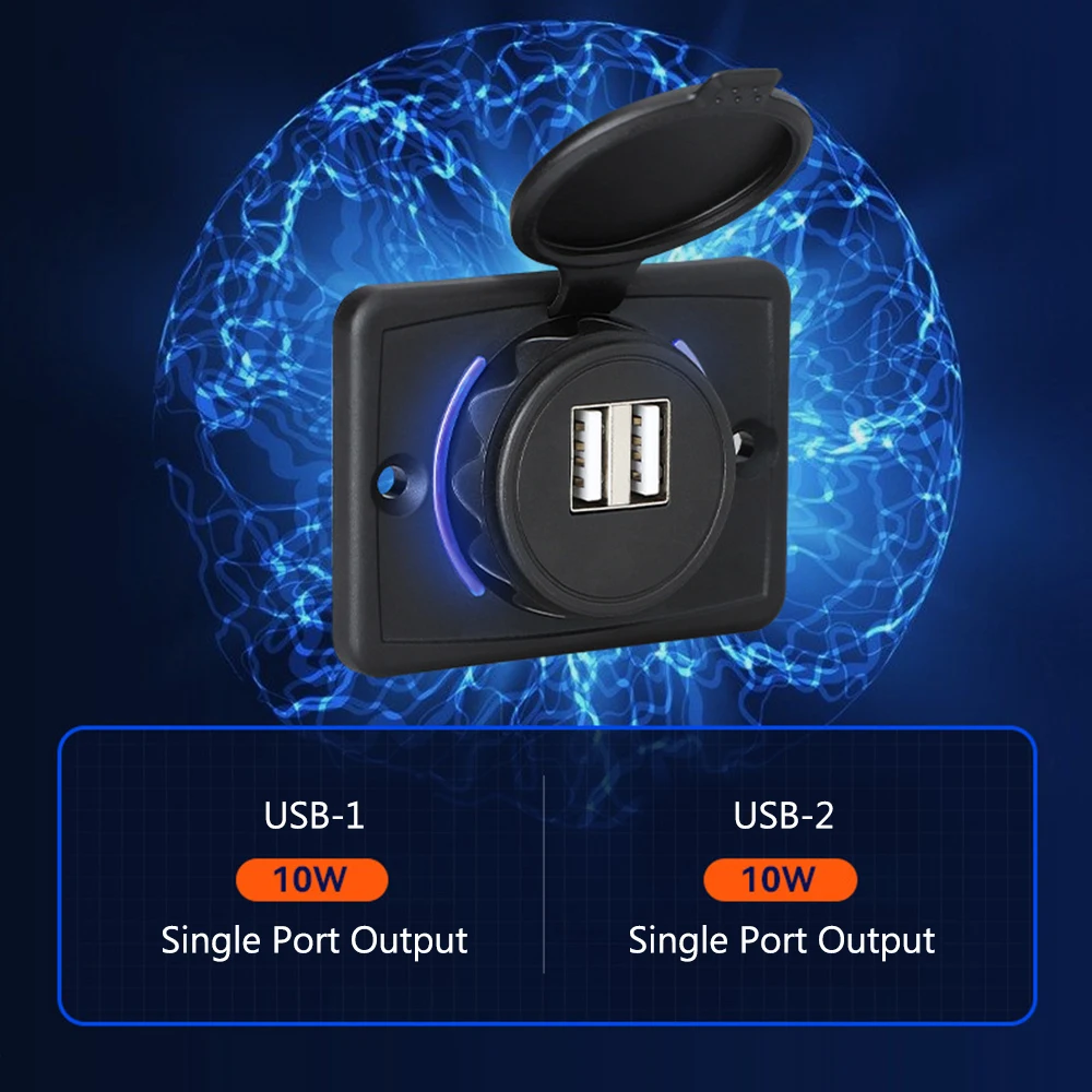 Fast Charge USB Charger 12-24V QC3.0+ PD Car USB Port Charger USB Charger with Sliding Cap Car Charger Light Car Charger